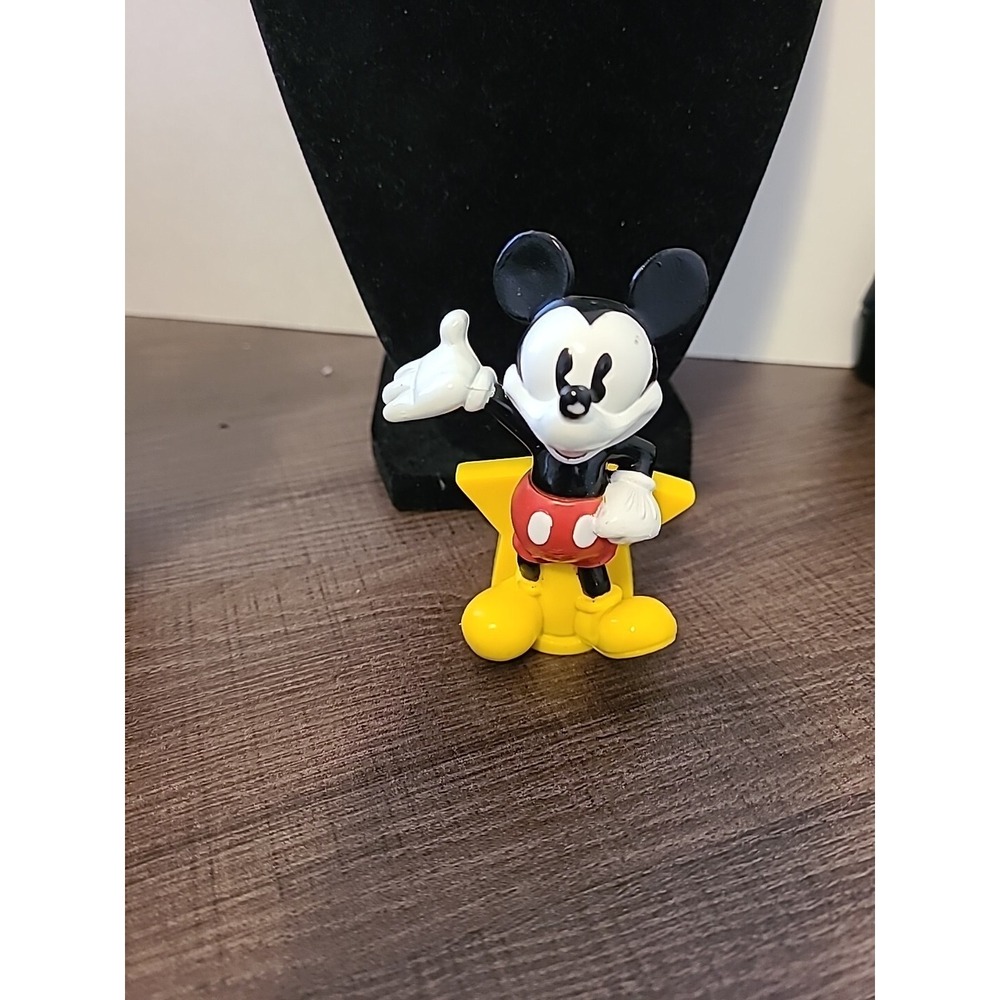 Vintage 3" Disney Mickey Mouse Star Figurine‎ Disney pvc Pencil Topper
